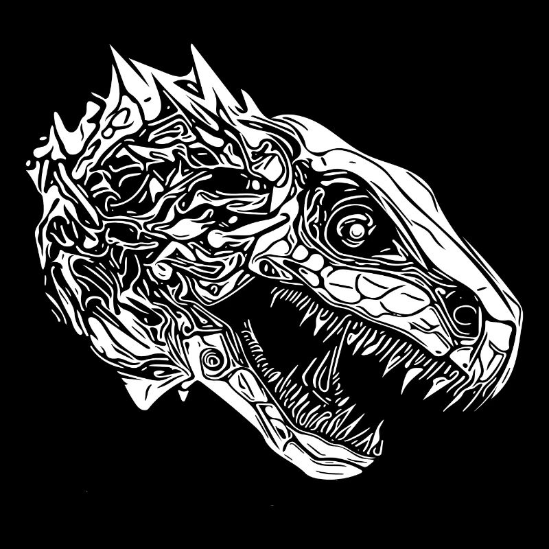 Conception de portrait effrayant de fan de dinosaure