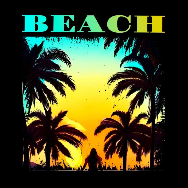 90s Retro Palms Hawaii Sunset