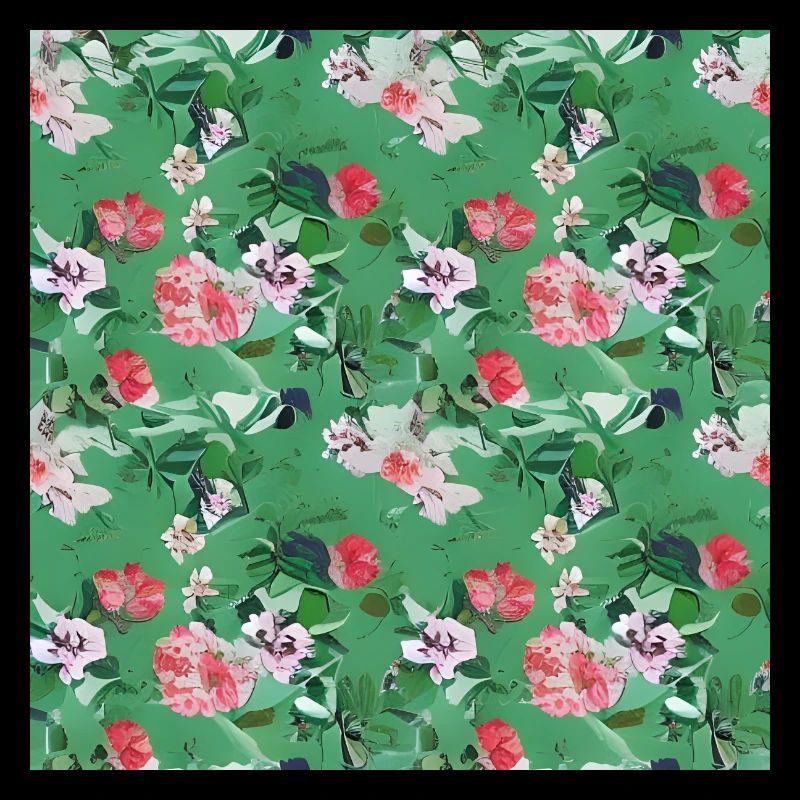 Motif de fleurs vertes