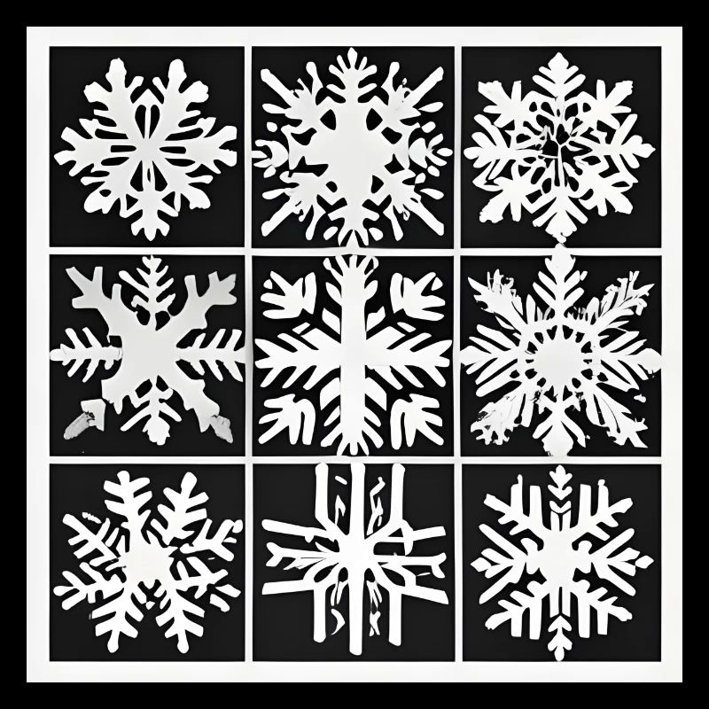Snow flakes black and white pattern