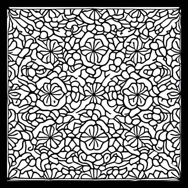 Floral black and white pattern