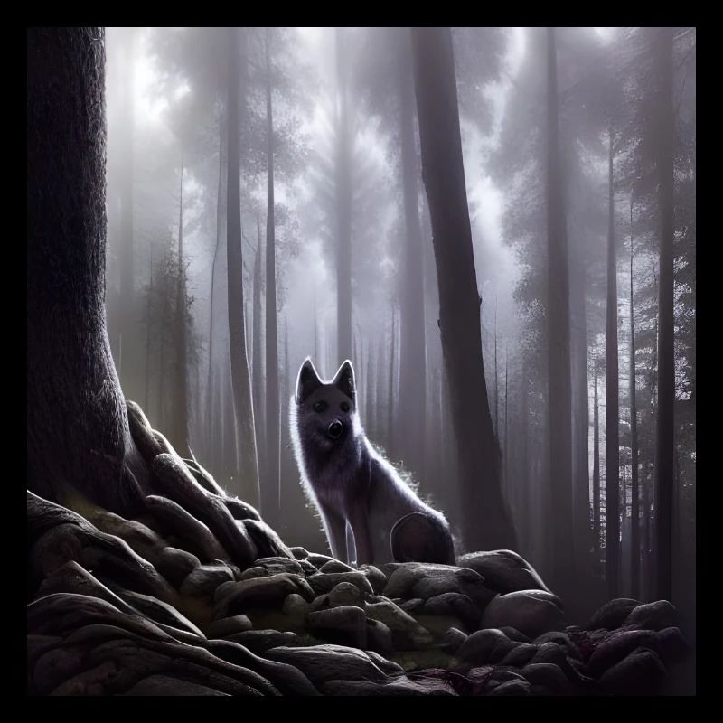 Loup dans la forêt