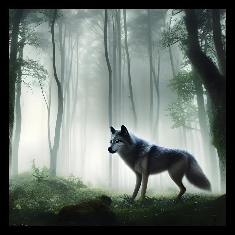 Loup moelleux dans la forêt