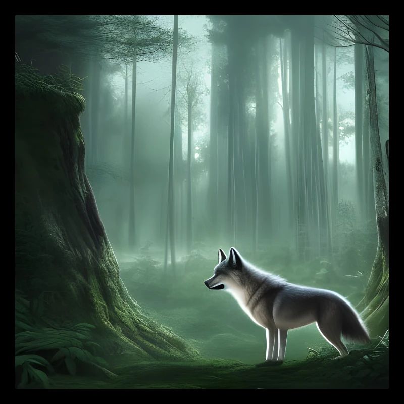 Loup blanc dans la forêt