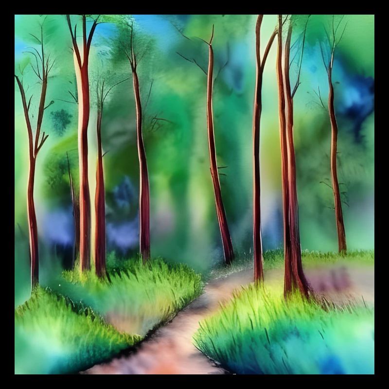 Route forestière aquarelle