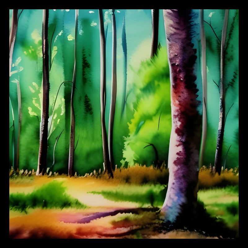 Une image d’aquarelle d’arbres