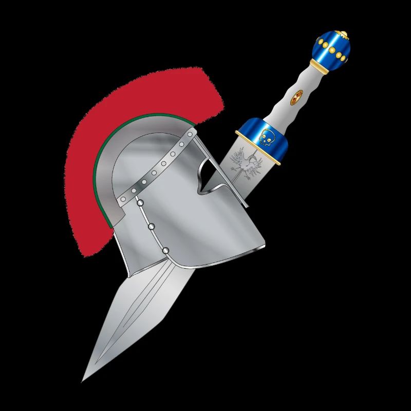 Casque et épée de gladiateur romain