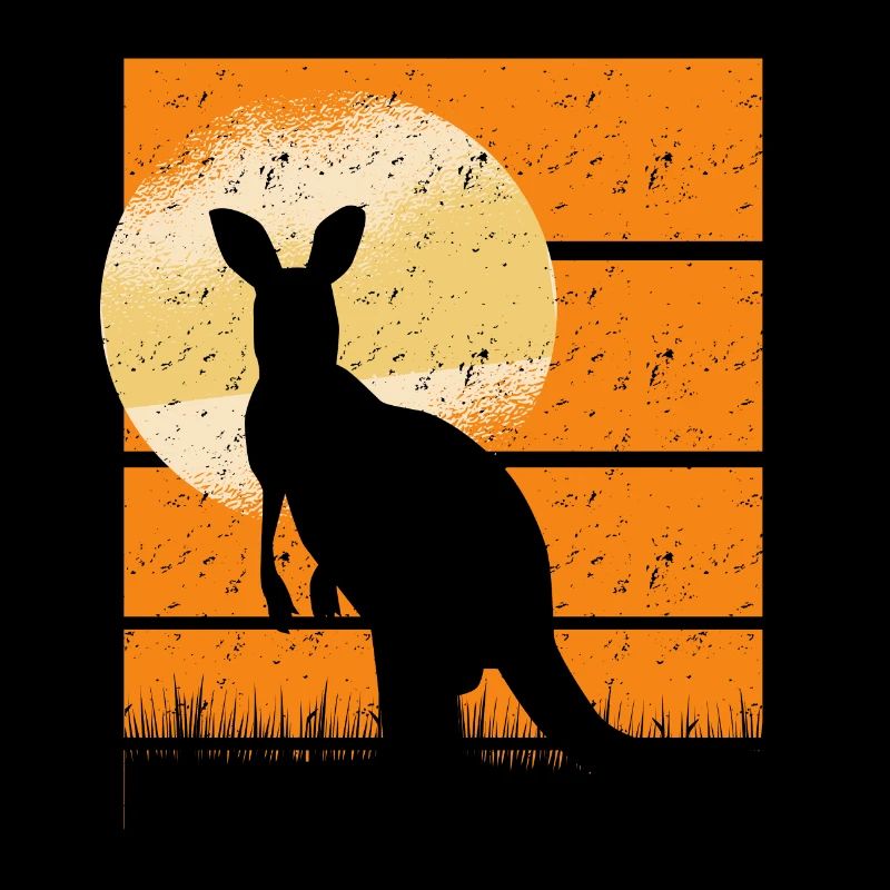 Cangaroo in Sunset retro