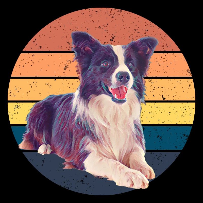 border collie retro