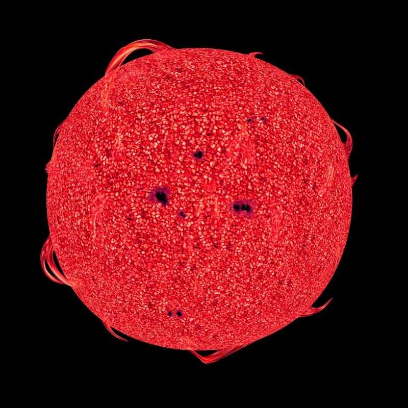 Solar System Red Dwarf Sun star spots & flares