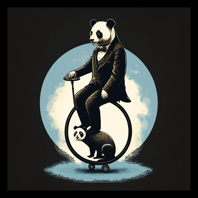 Panda élégant sur un monocycle d