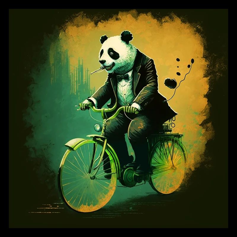 Panda élégant sur le vélo 7