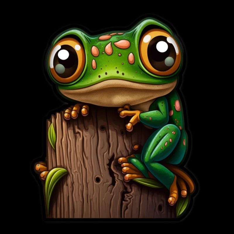 Cute Frog on a Log