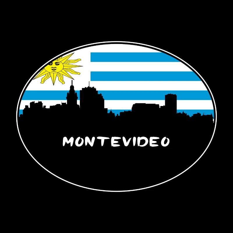 Montevideo Uruguay Flag Skyline Silhouette Travel
