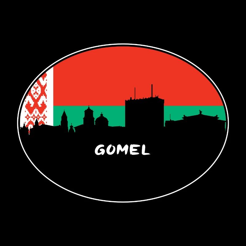 Gomel Biélorussie Drapeau Skyline Voyage Silhouette