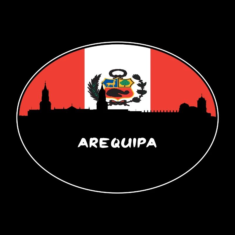 Arequipa Pérou Drapeau Skyline Voyage Silhouette