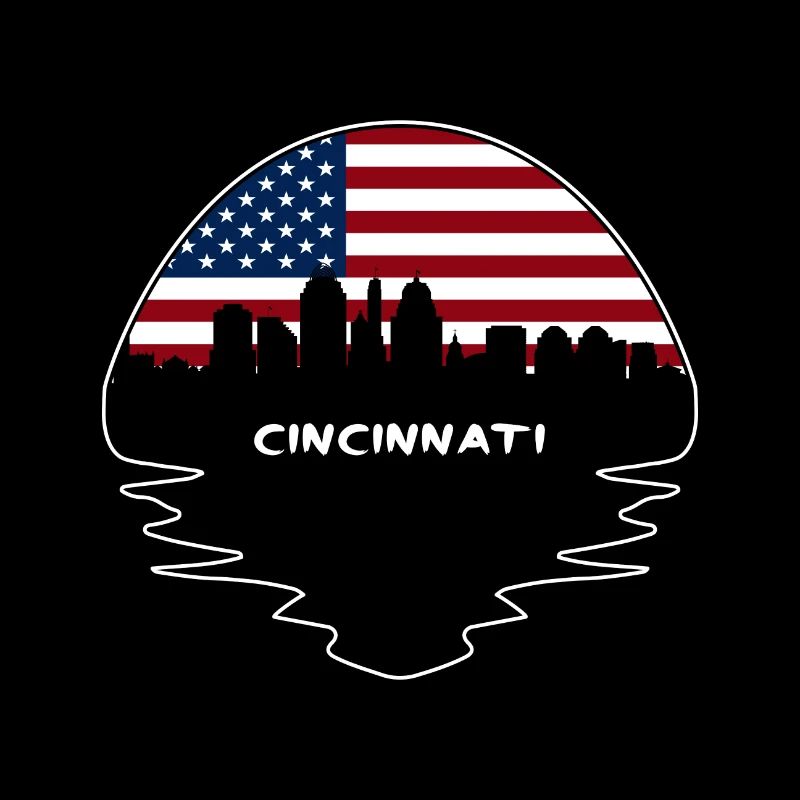 Cincinnati Ohio États-Unis Flag Skyline Silhouette Voyage