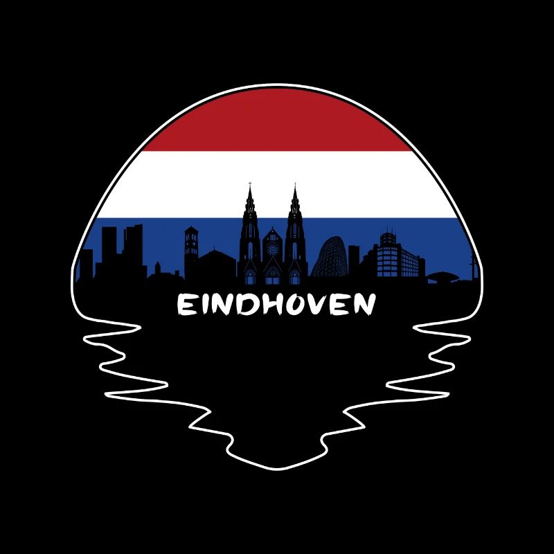 Eindhoven Pays-Bas Drapeau Skyline Silhouette Trav