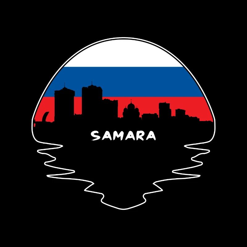 Samara Russie Drapeau Skyline Silhouette Travel