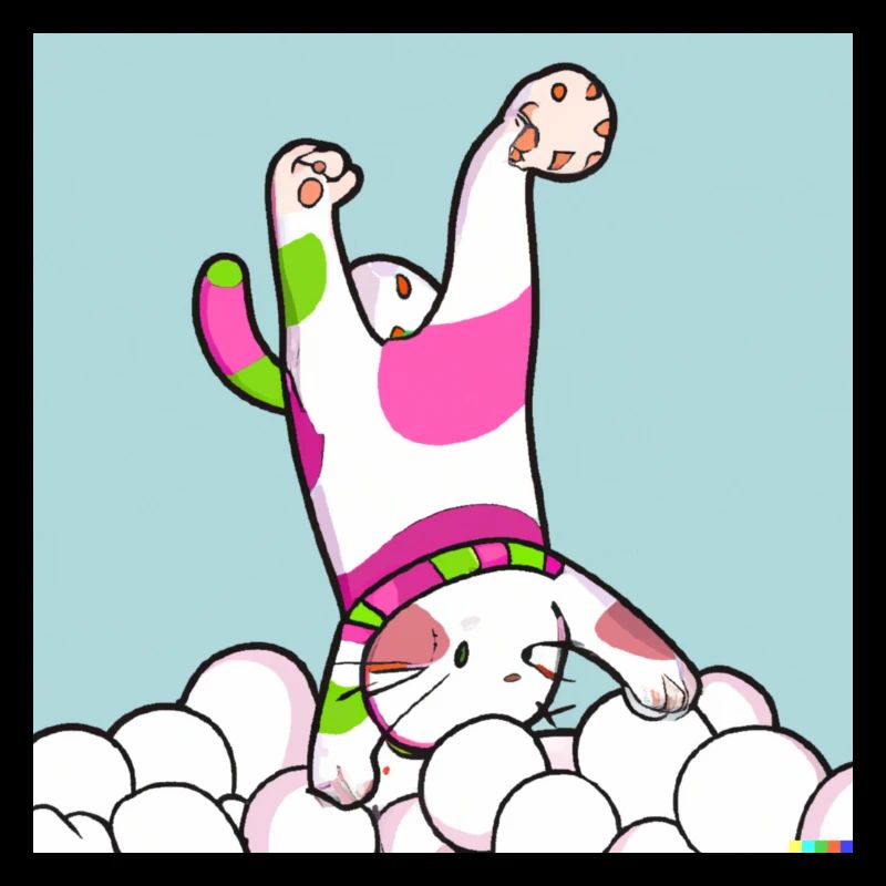 Chat faisant un handstand