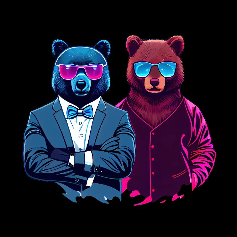 cool boss bear bros with sunglasses on