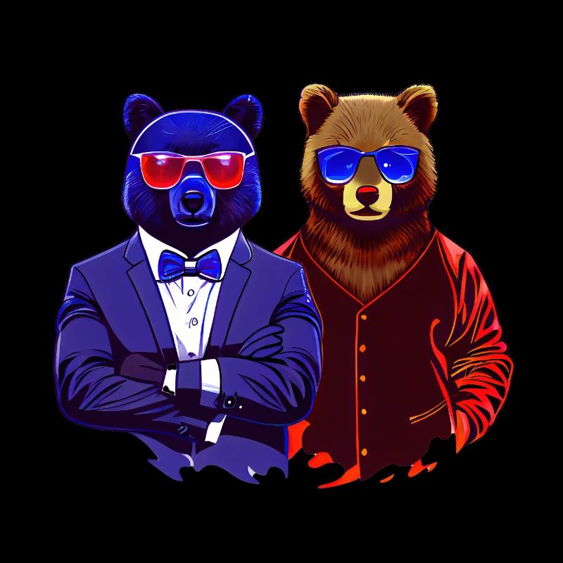cool boss bear bros with sunglasses on