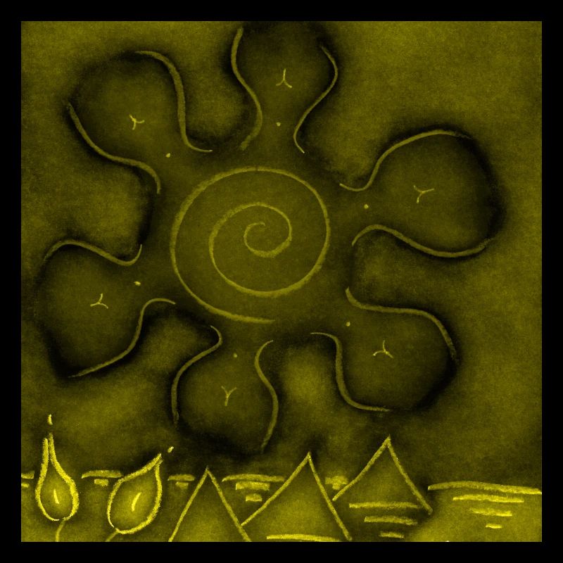 SONNE AUF GELBEN PYRAMIDEN