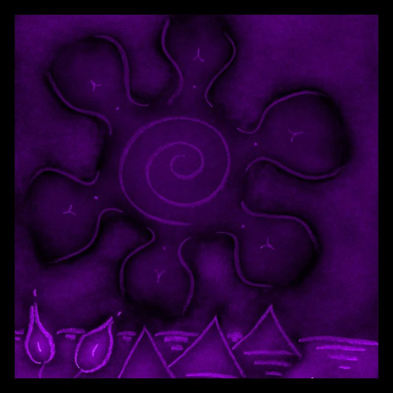 SOLEIL SUR PYRAMIDES VIOLETTES