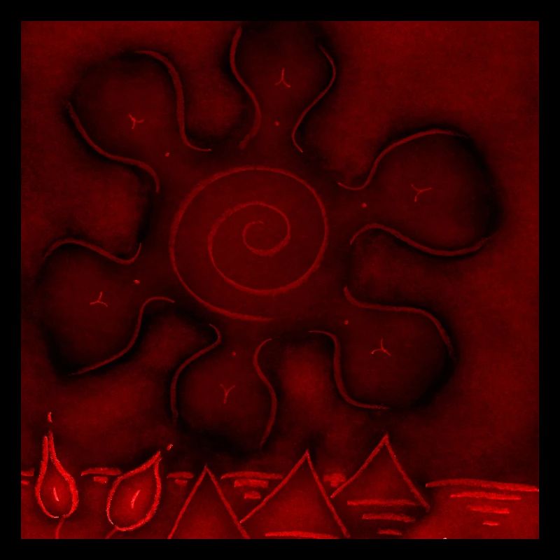 SONNE AUF ROTEN PYRAMIDEN