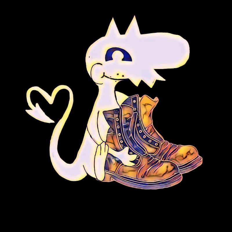 Kleiner Drache mit Schuhen