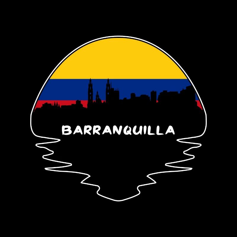 Barranquilla Colombie drapeau Skyline Silhouette