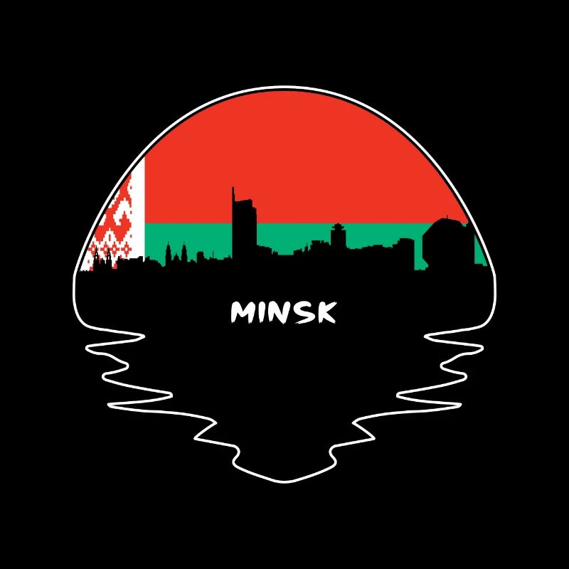 Minsk Biélorussie drapeau Skyline Silhouette voyage