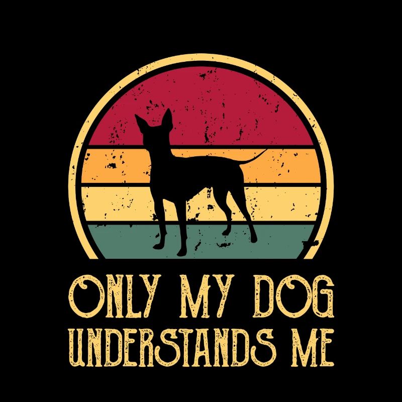 American Hairless Terrier Dog Silhouette Retro
