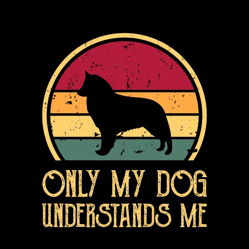 Belgian Shepherd Groenendael Dog Silhouette Retro