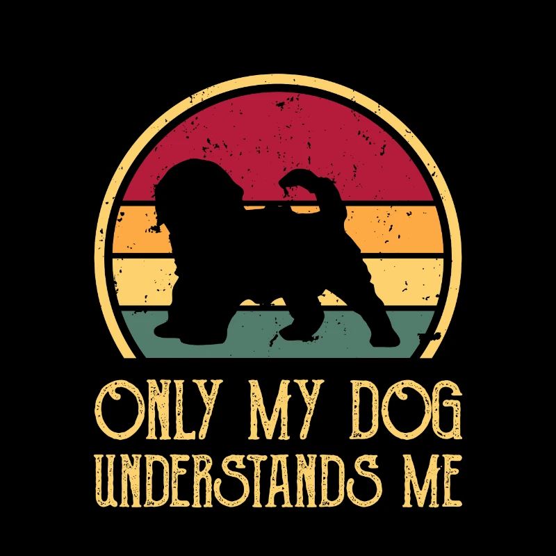 Cockapoo Dog Lover Silhouette Vintage Sunset