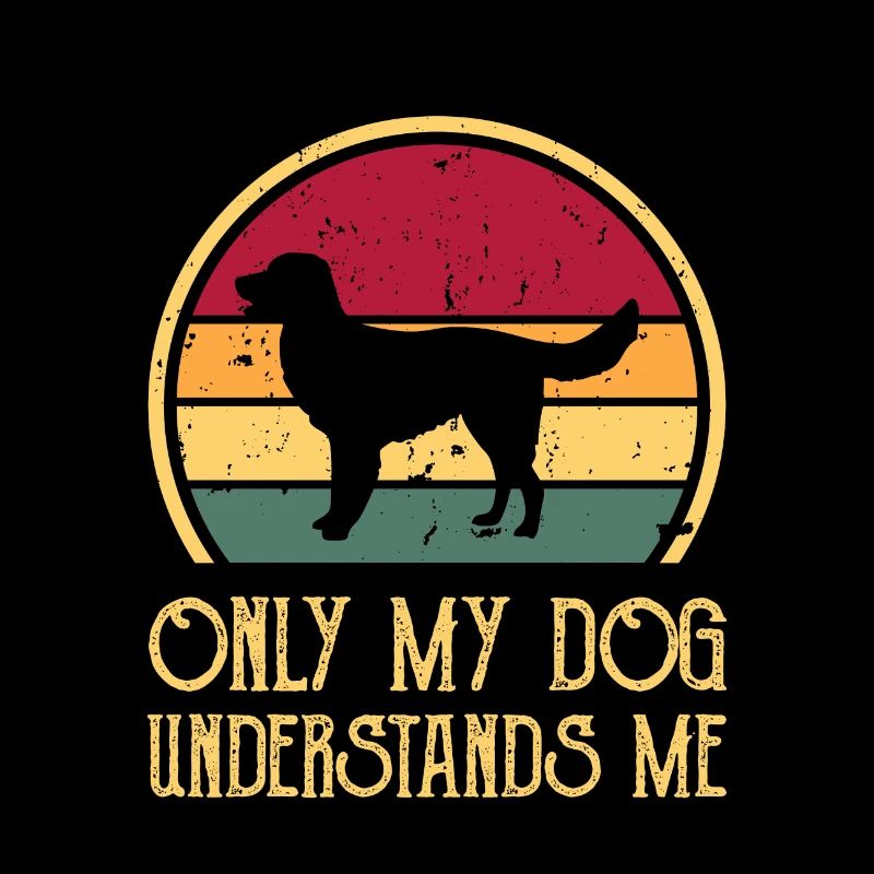 German Longhaired Pointer Dog Silhouette Retro