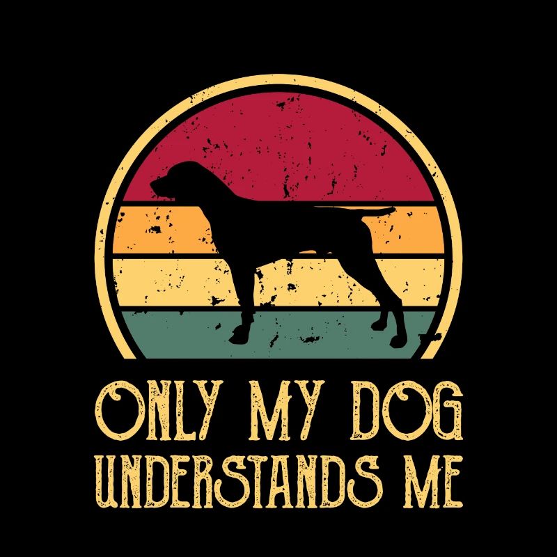 German Shorthaired Pointer Dog Silhouette Retro