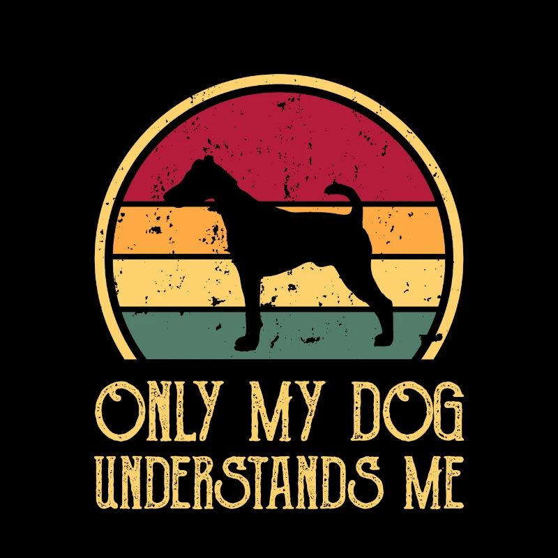 Fox Terrier Smooth Dog Silhouette Retro Sunset