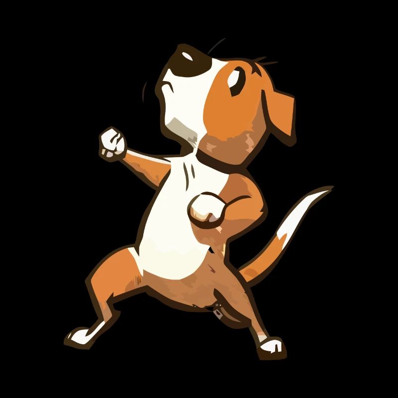 Drôle de chien mignon connaît le karaté illustration de dessin animé