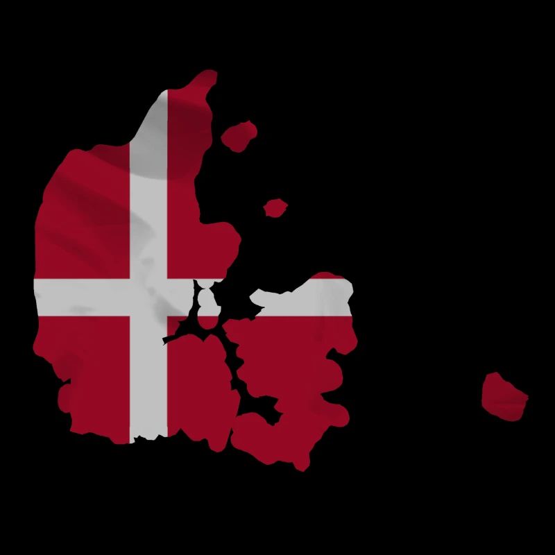 Drapeau du Danemark en forme de pays