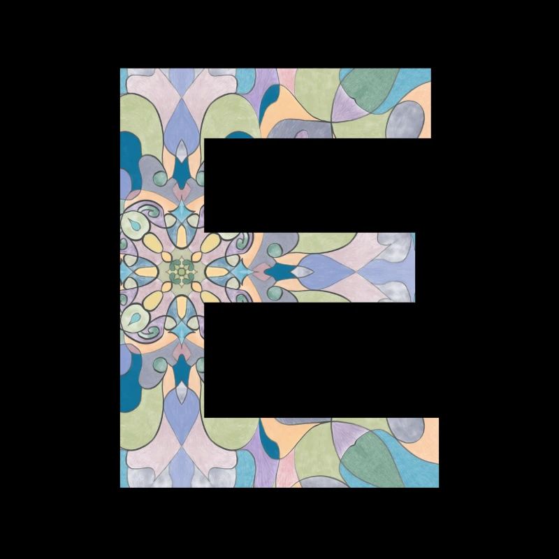 Letter E in mandala