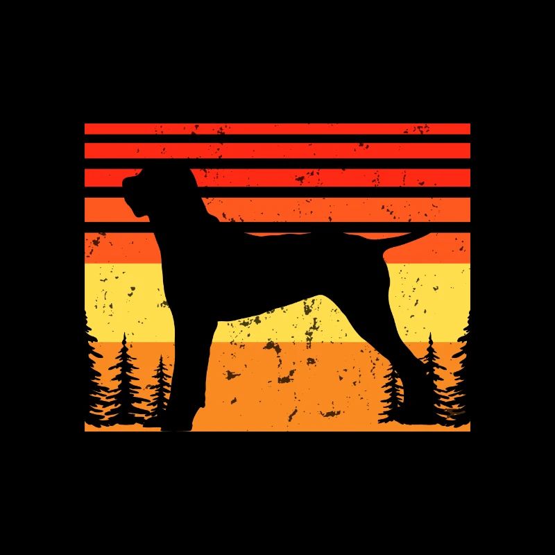 Ariege Pointer Dog Lover Silhouette Vintage Sunset