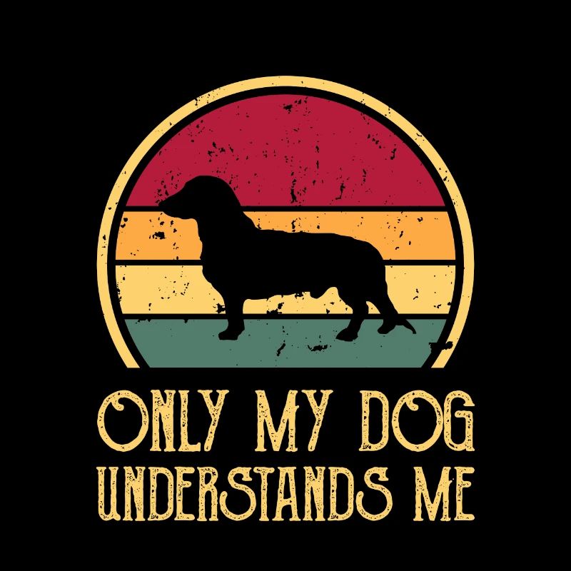 Westphalian Dachsbracke Dog Silhouette Retro Sun