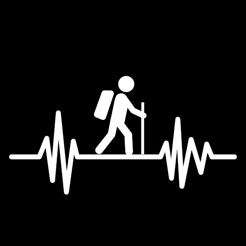 Wanderer Herzschlag - Cooles Wander Design