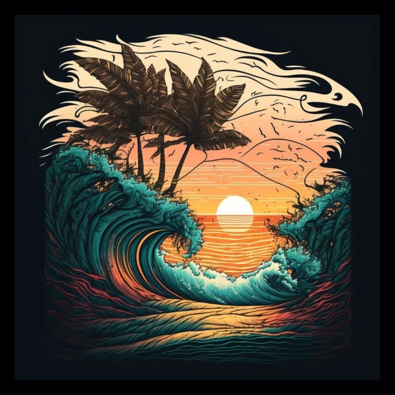 Vagues de l’océan Sunset Palms