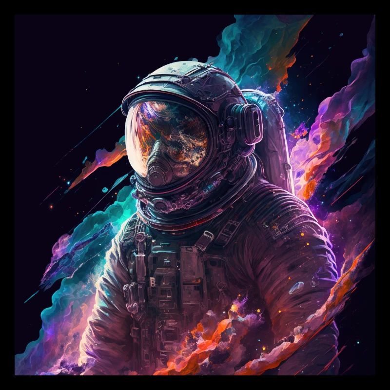 Astronaute dans la nébuleuse de l’espace