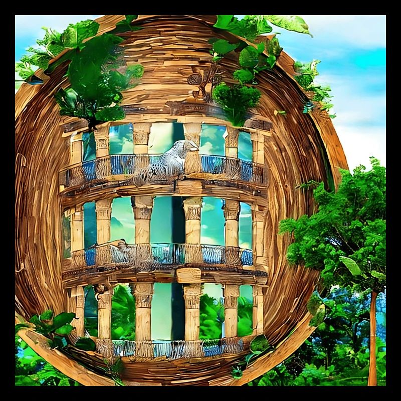 Abstract columns in natural surroundings