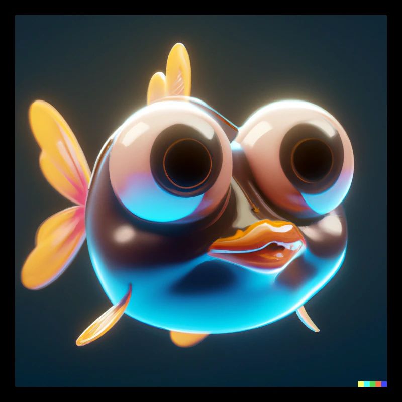 3D cute tropical fish digital art