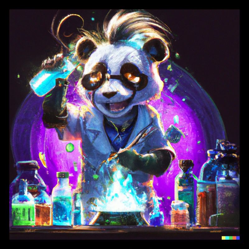 Panda chemist digital art