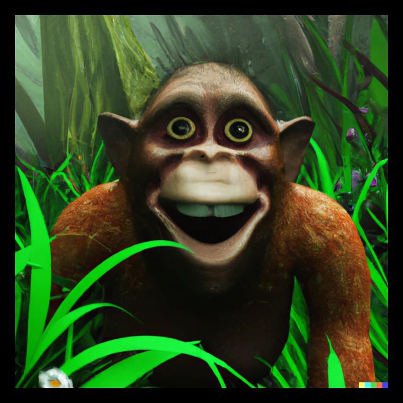 Lachender Affe im Urwald